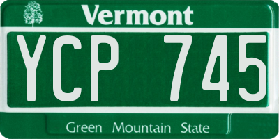 VT license plate YCP745