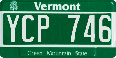 VT license plate YCP746