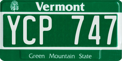 VT license plate YCP747