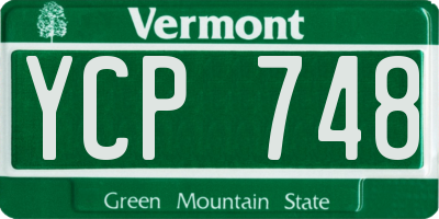 VT license plate YCP748