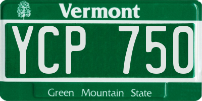 VT license plate YCP750