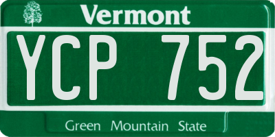 VT license plate YCP752