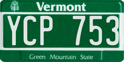 VT license plate YCP753