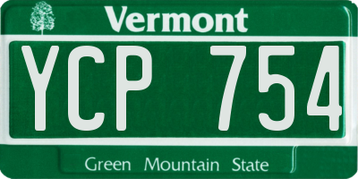 VT license plate YCP754
