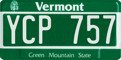 VT license plate YCP757
