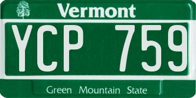 VT license plate YCP759