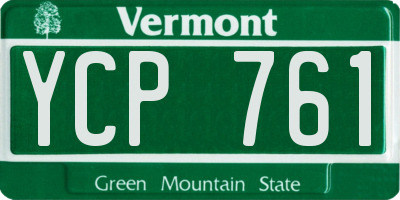 VT license plate YCP761