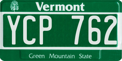 VT license plate YCP762