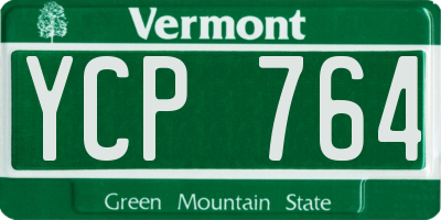 VT license plate YCP764