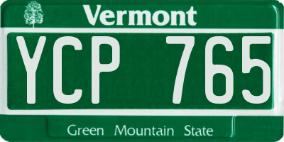 VT license plate YCP765