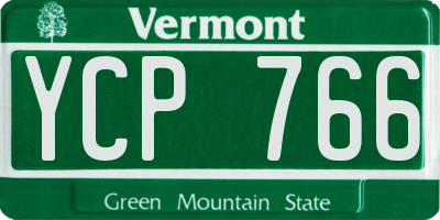 VT license plate YCP766