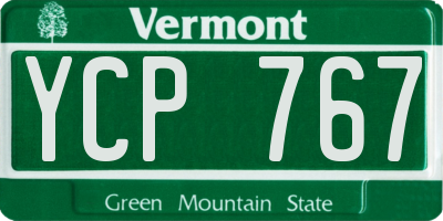 VT license plate YCP767