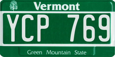 VT license plate YCP769
