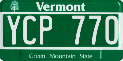 VT license plate YCP770