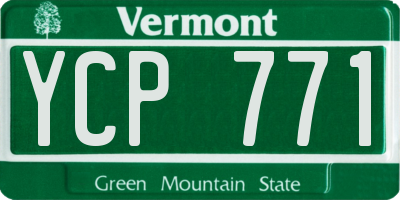 VT license plate YCP771