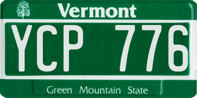VT license plate YCP776