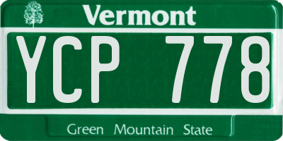 VT license plate YCP778