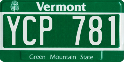 VT license plate YCP781