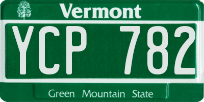 VT license plate YCP782