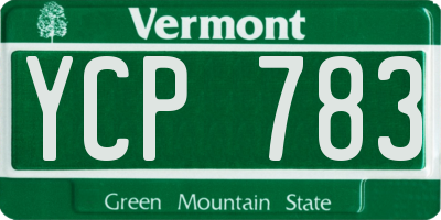 VT license plate YCP783