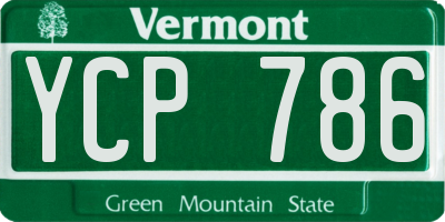 VT license plate YCP786
