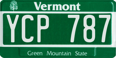 VT license plate YCP787