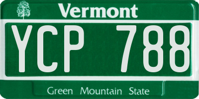 VT license plate YCP788