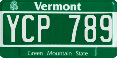 VT license plate YCP789