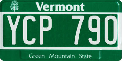 VT license plate YCP790