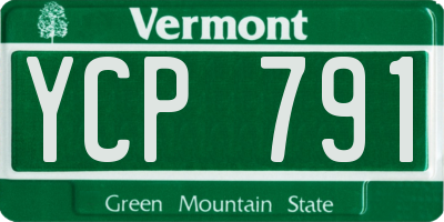 VT license plate YCP791