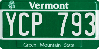 VT license plate YCP793