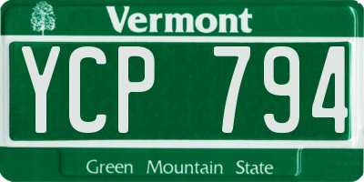 VT license plate YCP794