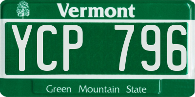 VT license plate YCP796