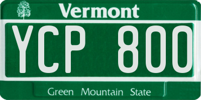 VT license plate YCP800