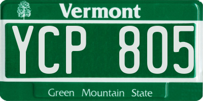 VT license plate YCP805