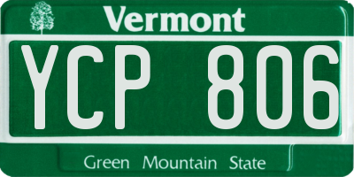 VT license plate YCP806