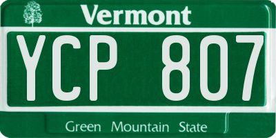 VT license plate YCP807