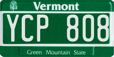 VT license plate YCP808