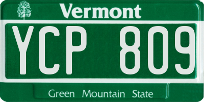 VT license plate YCP809