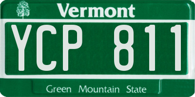 VT license plate YCP811
