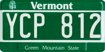 VT license plate YCP812