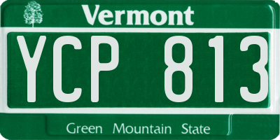 VT license plate YCP813