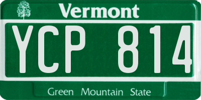 VT license plate YCP814