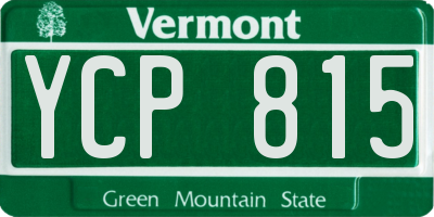 VT license plate YCP815