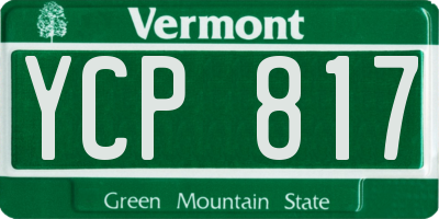 VT license plate YCP817