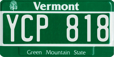VT license plate YCP818
