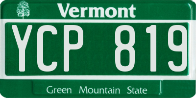 VT license plate YCP819
