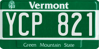 VT license plate YCP821