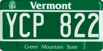 VT license plate YCP822