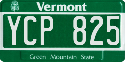 VT license plate YCP825